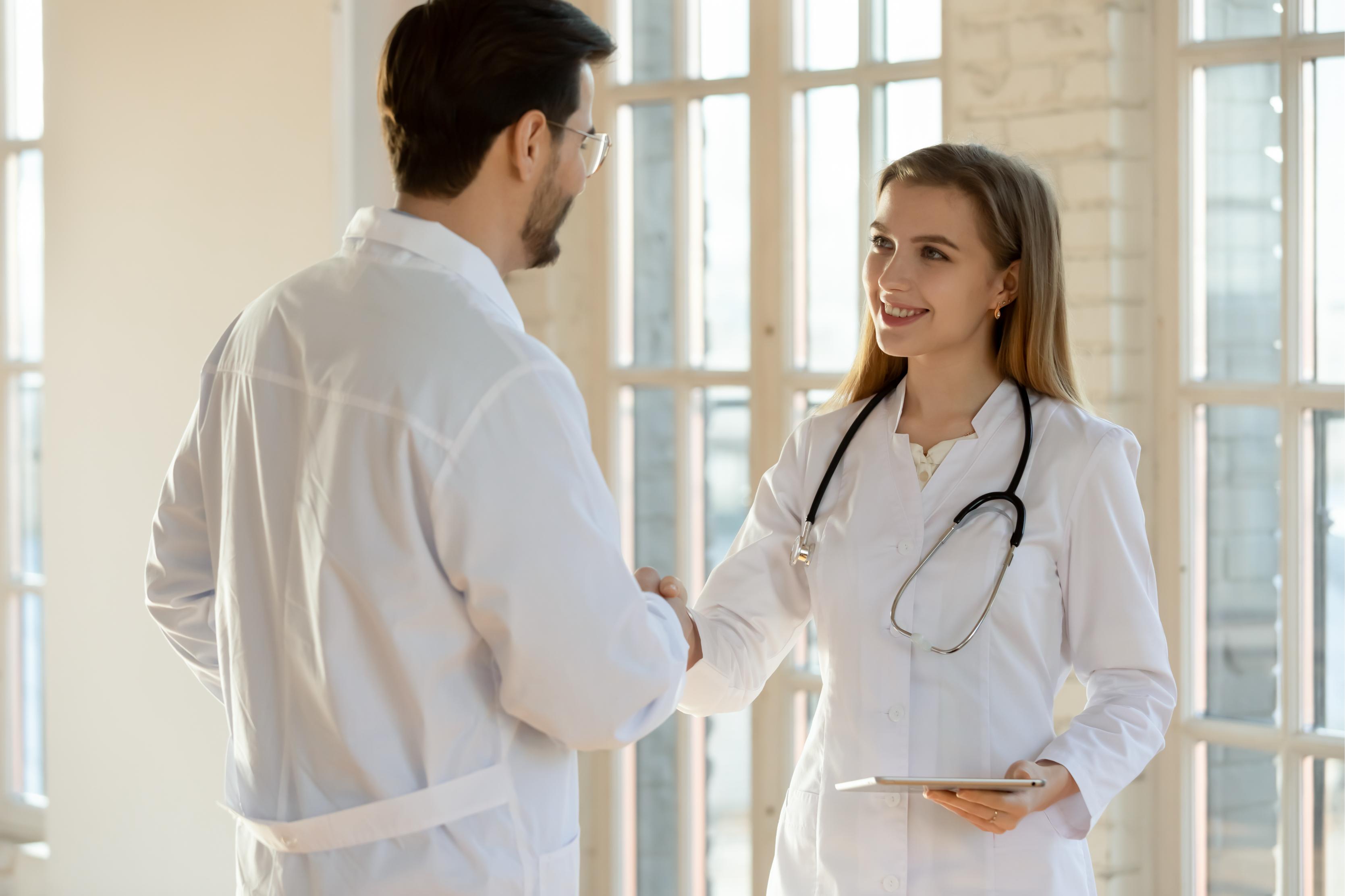 Doctors shaking each other's hands