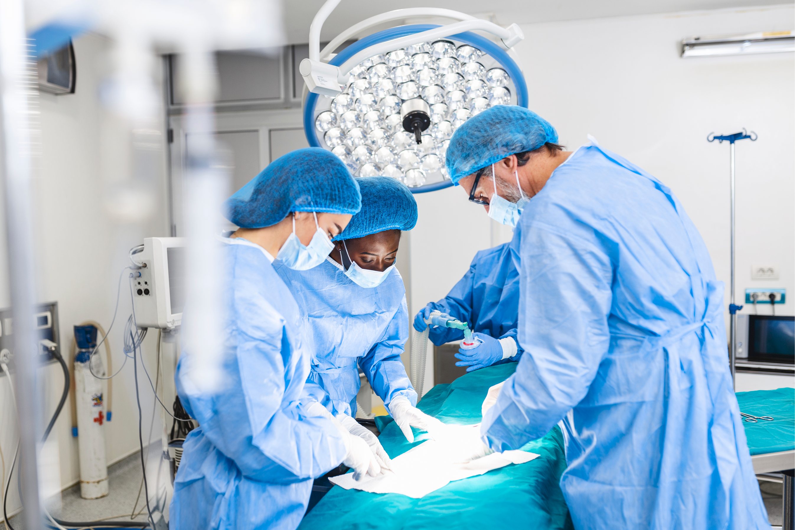 Doctors performing operation